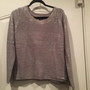 Grey Sweater with Metallic Finish